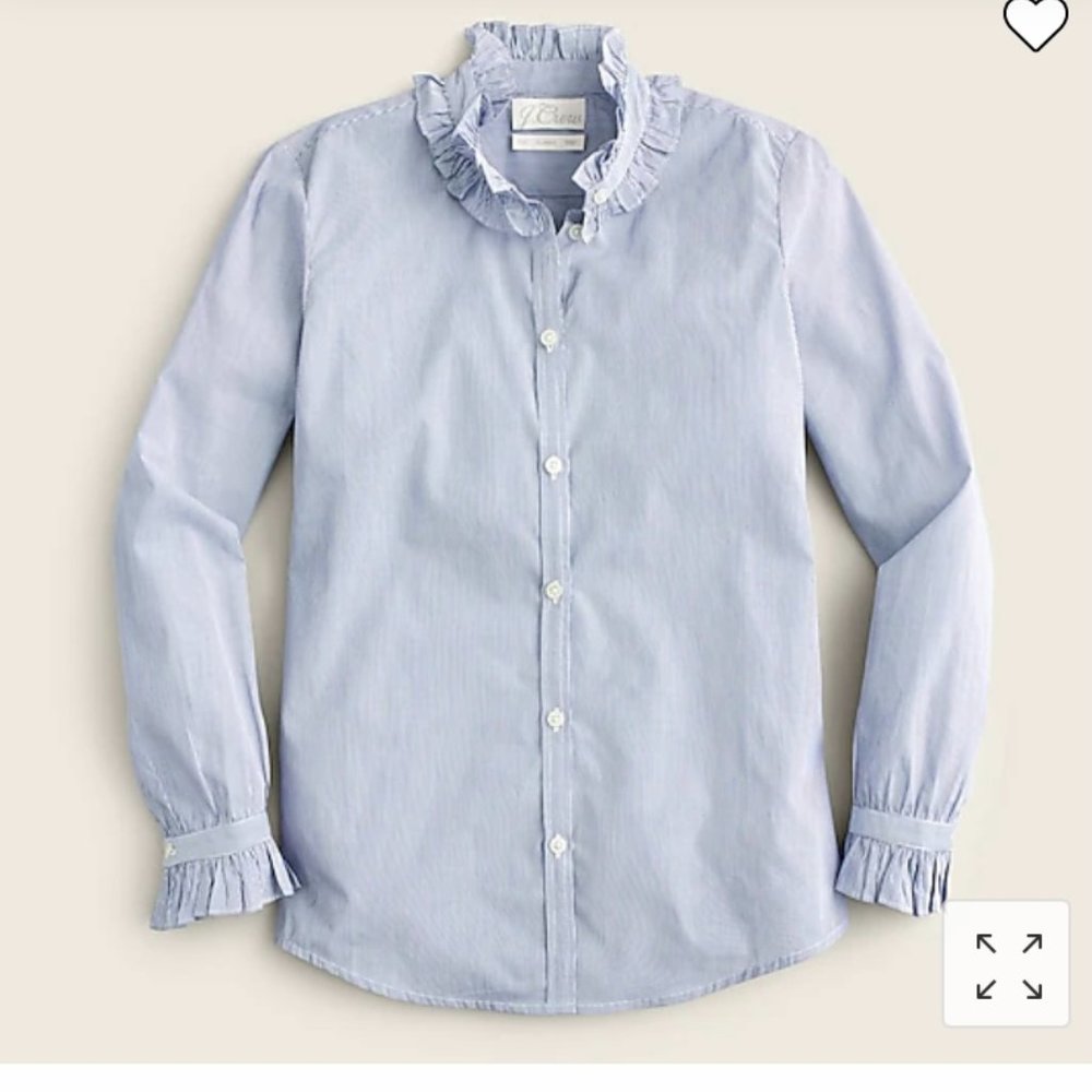 NWT J Crew Classic-fit Ruffle Shirt
